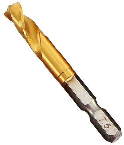 1 Stück 1,5-13 mm HSS Titanbeschichtete Spiralbohrer 1/4 ' ' Kurzer Bit mit Sechskantschaft for Metall, Edelstahl, Holz, Kunststoff(12mm)