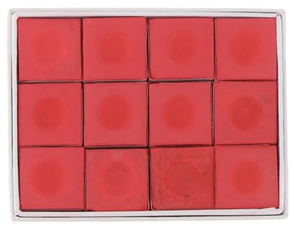 Amagogo 12 Pezzi di gessetti per Stecche da Biliardo, gessetti da Biliardo, Gesso da Biliardo Facili da Usare, Accessori per tavoli da Biliardo, Punte, Rosso