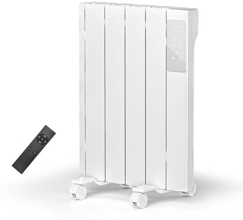 Lueptexx 800w Convection Heater-Wall Panel Heater-Electric Heater for Indoor Use, Quiet Fan-less Design, Energy Efficient Heating with Remote Control, 24h Timer, Child Lock