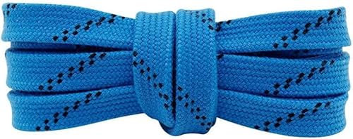 Codulu Flache Schnürsenkel, 1 cm breit, für Sport, Eishockeyschuhe, Saiten, Stiefel, Seile für Kinder und Erwachsene, 160–330 cm/1 Paar/244 cm, blau, 244cm