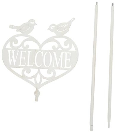 Happyyami Willkommenstafel-dekor Aus Eisen Für Außenbereich Kreativer Hofschmuck Gartenzeichen Festival-Stake Hofdekoration Für Balkon Oder Terrasse