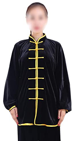 Erwachsener traditioneller traditioneller Tai Chi Uniform verdickte dehnbares Gold Samtanzug Chinesisch Kung Fu Performance Keeing W-M