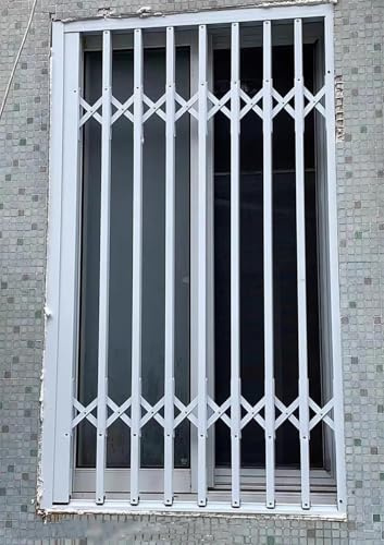 Garde Corps Fenetre Grille de Fenêtre Extensible Anti-effraction, Protection Contre Les Chutes Accidentelles, Garde-corps de Balcon en Aluminium, Barreaux de Sécurité pour Fenêtres D'appartements Plia
