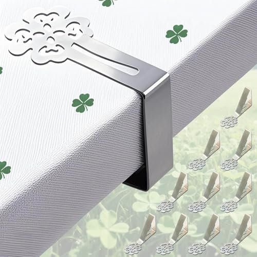 CUNGLIN Tischtuchklammern Edelstahl 10 Stück, Tischdeckenklammer Tischabdeckungsklemmen für Dicke Tische, Gartentisch, Restaurant, Familie Esstisch Draußen Tischdecke Clips