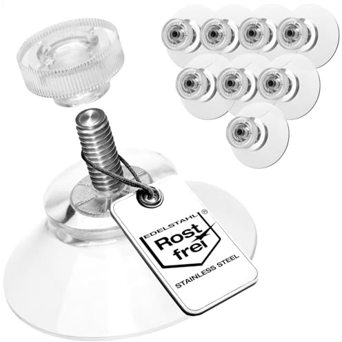 com-four® 8X Ventosas Rosca M4, Ø 30 mm, Sujeción Extra Fuerte