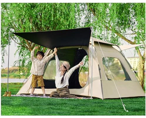 Eastnmythet Pop-Up-Zelt für 4, 5, 7 und 8 Personen, Automatisches Sofort-Campingzelt mit Baldachin und Picknickmatte, Wasserdichtes Familienzelt für Outdoor-Wanderausflüge und Rucksackreisen,6 Person