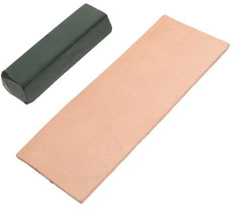 Lurrose 2 Stück Messerschärfset mit Abziehblock Polierpaste für Küchenmesser Rasiermesser und Holzwerkzeuge Langlebig und Praktisch Klingenpolierset