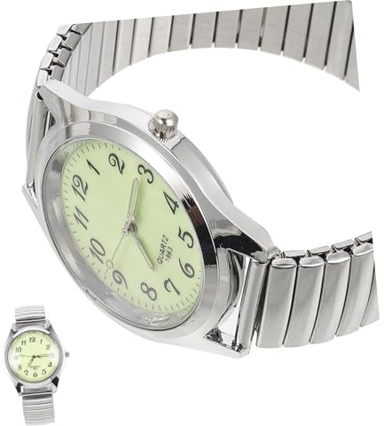 minkissy Reloj Clásico Digital Luminoso para Personas Mayores Correa Elástica Extensible para Diario y Cómodo De Llevar