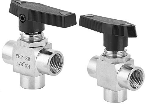 YUEHISY 3 Way Ball Valve, Stainless Steel High Pressure BSPP Female Thread for Water Oil Gas, with Compact Structure and High Temperature (BSPP3/8)