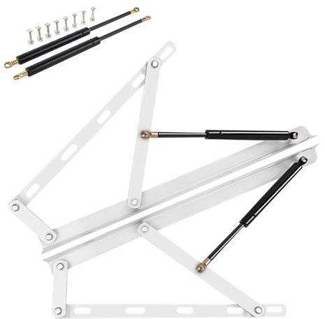 Meccanismo Di Sollevamento Per Letto, Kit Di Sollevamento Del Letto Con Molla A Gas, Maggiore Spazio Di Stoccaggio, Durevole, Supporto Letto Per Carichi Pesanti, Camera Degli Ospiti(White,80cm/31.5in)