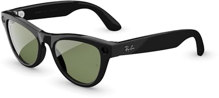 RAY-BAN Meta Gen 2 Skyler - AI Glasses for Men & Women - Shiny Black | 12MP Camera, 3K Ultra HD Video, Voice Command, Open-Ear Audio, 8H Battery, Meta AI App - G15 Green Lenses