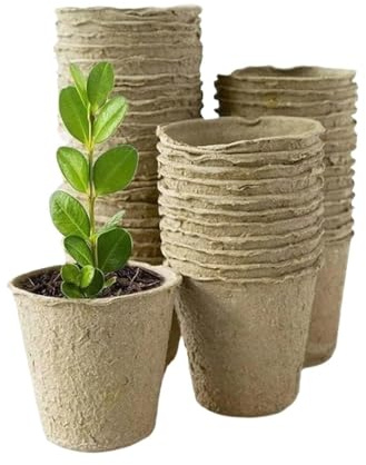 FJOADNVM Semenzaio 30 Pezzi di Carta for Coltivare vasi da vivaio, Tazza for Coltivare vasi da Coltivazione, Vassoio for Semi, Verdure, Piante, Fiori(30pcs 8cm)