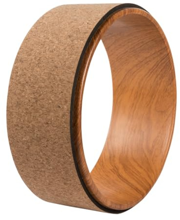 UPKOCH Natürlicher Kork Yoga Wheel Trainingsroller Trainingshilfe für Dehnung und Rückenmobilität Yogarad für Ganzkörperübungen