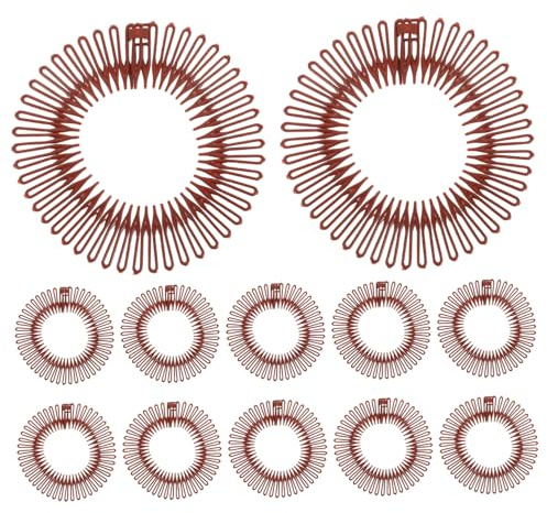 Peine Invisible Elástico para Cabello, 12 Piezas, Café | Plástico y Resina, Uso en Trabajo y Deportes, Cómodo para Llevar, Estilo Clásico para Mujer