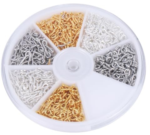 DEARMAMY Tornillos con Ojo de Oveja Autoperforantes Tornillos de Rosca para Colgar Mezcla de Colores Kit Multifuncional para Bricolaje Joyería Manualidades y Uso Doméstico