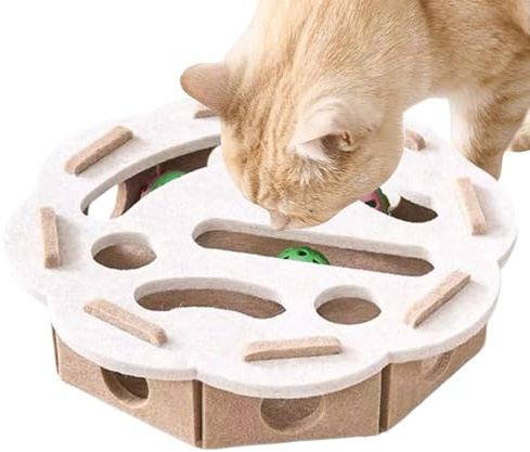 Generico Jouet à boule de puzzle pour chats | Plaisir feutre pour animaux domestiques | Jeux stimulants pour chats | Idéal pour jardin cour terrasse balcon intérieur et extérieur