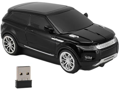 Yanmis Souris de Voiture sans Fil, 2,4 GHz, 1600 DPI, Souris Ergonomique en Forme de Voiture de Sport avec Récepteur USB, pour PC, Ordinateur Portable, Bureau, école, Maison (Black #13)