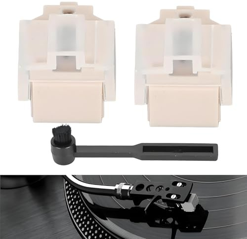 HAFRILY 2 st ersättande stylus för Audio-Technica AT3600L AT-LP60X, diamantspets Phono patronnål med rengöringsborste, skivspelare stylus ersättning för AT-LP60XBT AT-PL300 AT-LP2D-USB