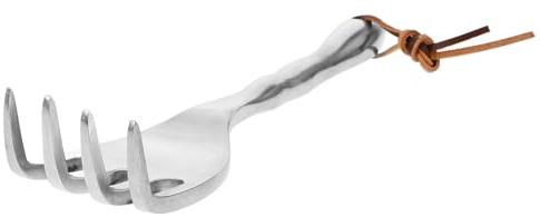 Milisten Râteau à Main Mini Râteau de Jardin en Alliage Magnésium Aluminium Robuste et Résistant à 4 Dents pour Jardinage et Culture en Extérieur
