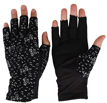 FakeFace Damen Herren Baumwollhandschuhe Fingerlose Handschuhe Rutschfeste Fahrradhandschuhe Sonnenschutz Halbfinger Fäustlinge Laufhandschuhe für Autofahren Motorrad Fahrrad Sport Camping Outdoor