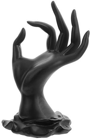 BESTonZON Hand Schmuckständer OK Handbewegung Ringhalter Schmuckhalter Ringe Halskette Armband Kette Armbänder Display Halter Aufbewahrung OHNE Schmuck Schwarz Schminktisch Organizer