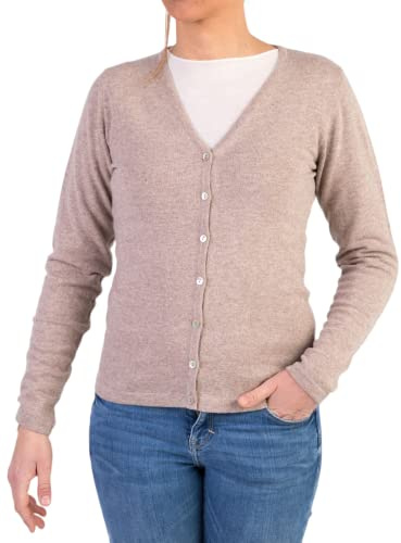 Kvinnors Kofta Blandad Cashmere Golfino Skruvade Knappar Tillverkad i Italien Klassisk Merinoull Jacka Långärmad Höst Stickad Cashmere Höst Vinter Svart Grå Beige Vintern, Beige, S