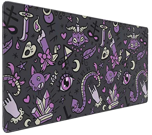 Magic Goth Gruseliges Gaming-Mauspad, lang, verlängertes XXL-Mauspad, extra große Schreibtischunterlage, Tastaturunterlage für Arbeit, Spiel, Büro, Zuhause, 80 x 40 cm