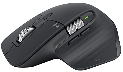 Logitech MX Master 3S - Wireless Performance Mouse with Ultra-fast Scrolling, Ergo, 8K DPI, Track on Glass, Quiet Clicks, USB-C, Bluetooth, Windows, Linux, Chrome - Graphite (Renewed)