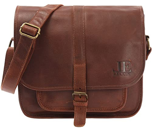 LECONI Umhängetasche Schultertasche für Damen Freizeittasche aus Büffelleder Damentasche Ledertasche für Frauen Echtleder Leder 28x26x10cm LE3085