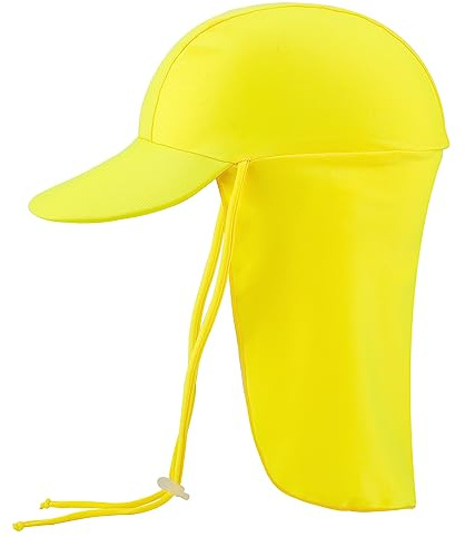 MK MATT KEELY Schirmmütze Kinder UV Schutz 50+ 1-10 Jahre Mädchen Jungen Elastische Sonnenhut mit Nackenschutz,Gelb