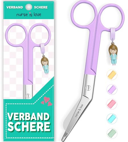 Nurse is Love Tijeras Enfermeria Punta Roma - Tijeras Pico de Pato Enfermeria | Ideal para Porta tijeras Enfermera en Apuros, Punta Redonda Profesional, Primeros Auxilios
