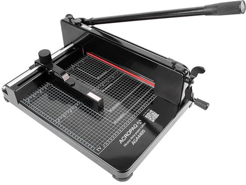 ACROPAQ Stapelschneider A4 - Für 400 Blatt, Hochleistungspapierschneider mit Schneidlineal für Präzisen Schnitt - Hebelschneider, Papierschneider A4