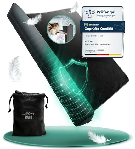 RAWVEL® Rausfallschutz aufblasbar 130cm Light - [NEU 2025] - passend für alle Betten Zuhause & auf Reisen - Rausfallschutz Bett Reise BPA Frei & Laborgeprüft - Rausfallschutz Boxspringbett (1er Set)
