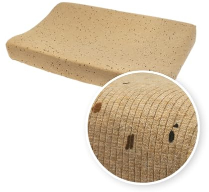 Meyco Baby Wickelauflagenbezug Rib - Größe 50x70cm - Mini spot Toffee Melange