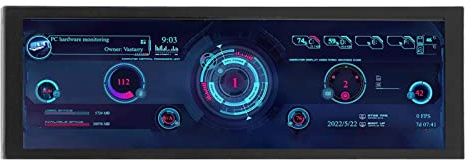 Tbest Monitor MPantalla de Temperatura de PCMonitor de CPU Más LindoPantalla de Temperatura Más Linda,Monitor de Datos de CPU de PC 7.9 I IPS Editor de Temas Personalizable Apagado