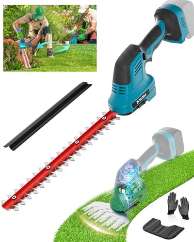 Anztek Akku-Grassschere Kompatibel für Makita 18V,2 IN 1 Gras- & Strauchschere mit Strauch- und Grasscherenmesser für Rasen Hinterhof Garten(11.8in&5.9in Schnittbreite ohne Akku
