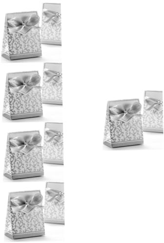FRCOLOR 250 Stk Geschenkboxen für Hochzeiten mit Schleife Geschenkboxen für Hochzeitsbevorzugungen Geschenkboxen für die Hochzeit Papierschachteln geschenkschachtel hochzeitsdeko Silver