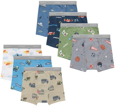 Hanes Toddler Potty Trainer Boxer Briefs for Toddlers, Light Leaks Potty Training Underwear for Boys, 6 or 7-Packs
