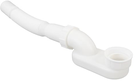 Tubo di Scarico per Vasca da Bagno e Doccia, Raccordi per Vasca da Bagno con Sifone a Basso Profilo da 1 1/2 Pollici, Sifone Piatto Flessibile con Scarico a P per Vasca da