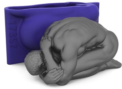 ohodhmnu Grand moule en silicone 3D en forme de corps humain pour bougies, fondants, chocolat, savon, portrait, plâtre