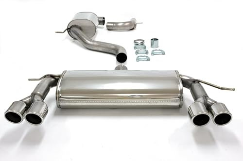 TA Technix Duplex Sportauspuffanlage aus Edelstahl mit Endrohr 2x80mm rund gebörtelt, mit EG Zulassung, Art.-Nr. 02VW011-8D