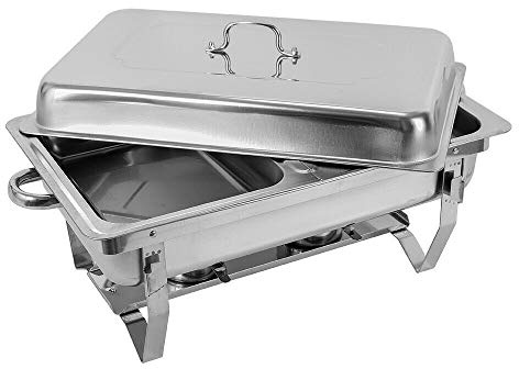 55,7×34×38,3cm Edelstahl Chafing Dish 7,5L Warmhalteplatte, Buffetwärmer Speisenwärmer, Edelstahl Warmhaltebehälter für Buffet Catering Party