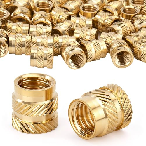 Tunejoy Insert Fileté M5 en Laiton Ecrou à Encastrer Moleté M5x6x7 Pour Composants D'Impression 3D et Pièces en Plastique 50 Pièces