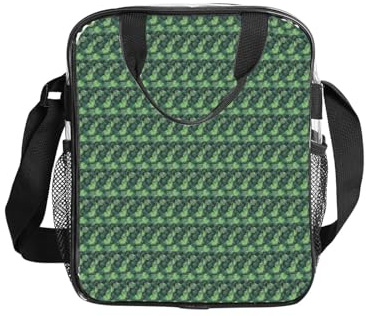 Unkhtt Bolsa de almuerzo transparente con estampado de hojas de palma, contenedor de alimentos, portátil, para la escuela, trabajo, viajes, Bento Box