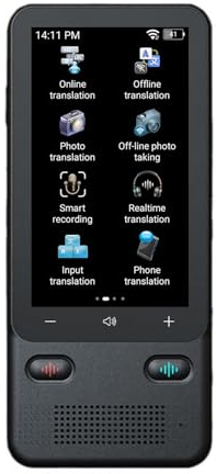 Hyuduo T18pro Language Translator Device, Portable Smart Voice and Photo Translator, 138 Languages Online and 17 Offline for Travel and Business Use