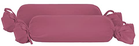 biberna Nackenrollenbezug Kissenbezug 15x40 cm, 2er Set lila | Jersey Baumwolle | Reißverschluss | weich & bügelleicht | Oeko-TEX Standard 100 | Doppelpack | Modell 0077144