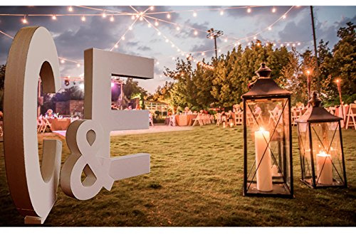 Iniciales de Boda en Corcho | 120 cm de altura x 10 cm de grosor | Letras Fabricadas en Corcho Color Blanco | Letras de Corcho Elegantes y Originales | Símbolo & de Regalo