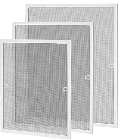 UISEBRT - Zanzariera per finestra, con telaio in alluminio, zanzariera senza fori e viti, 120 x 140 cm, bianco