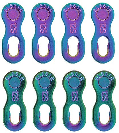 4 Paar 12-Gang-Kettenglieder, wiederverwendbares Stahlfahrrad, Fahrradkette, fehlendes Glied(Silber)