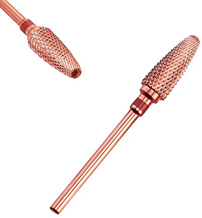 Corintian Nagelfräser Aufsatz Hartmetall Flame Bit Fein-Extra Grob für die Maniküre, Pediküre von Gelnägel, Acrylnägel Zubehör als Hornhaut-Fräser und Nagelhaut-Entferner (Fein)
